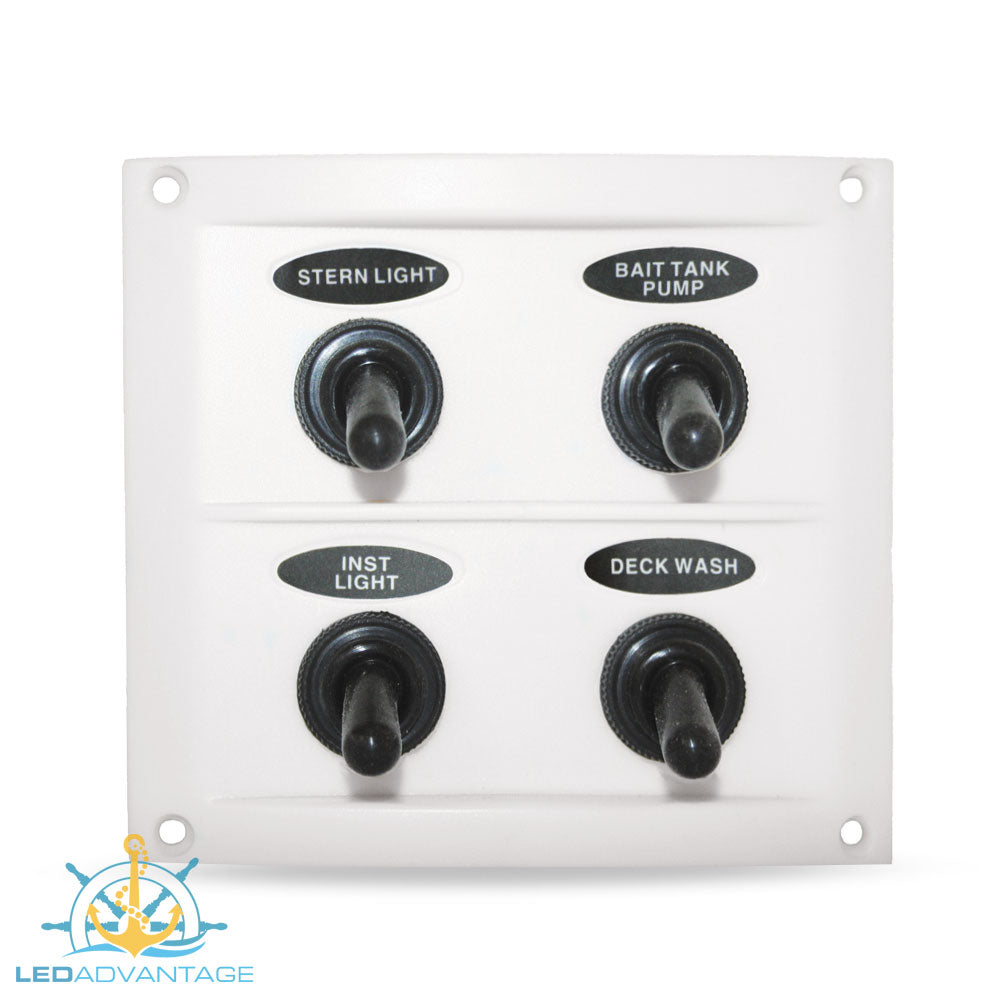 MARINE BOAT SPLASHPROOF SWITCH PANEL 4 GANG WITH LED MARINE BOAT SPLASHPROOF SWITCH PANEL 4 GANG WITH LED