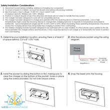 Load image into Gallery viewer, Boat/Caravan Black Phone Pocket & Wireless Charger Flush Mount - Horizontal