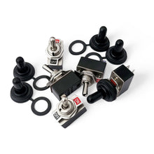 Load image into Gallery viewer, 12v~24v On/Off Toggle Switch 2-Pole & Waterproof Rubber Boot Covers (Available in 1/5/10/50/100 Pack)