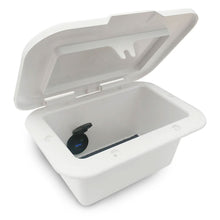 Load image into Gallery viewer, White Compact Recessed Storage Box & USB Charger