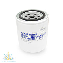 Load image into Gallery viewer, Black Die-Cast Aluminium Head Marine #35-60494-1 & #35-807172 Water Separating Fuel Filter Kit (Clear Bowl & Drain)