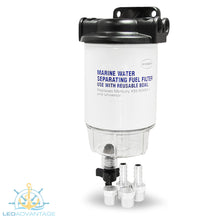 Load image into Gallery viewer, Glass Filled Nylon Head Marine #35-60494-1 & #35-807172 Water Separating Fuel Filter Kit (Clear Bowl & Drain)