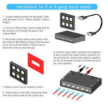 Load image into Gallery viewer, 12v~24v Innovative Deluxe 8 Gang Capacitive Touch Screen Blue Backlit LED Panel