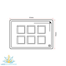 Load image into Gallery viewer, 12v 6 Gang Boat Digital Membrane Touch Control Panel Kit (Momentary Switch)