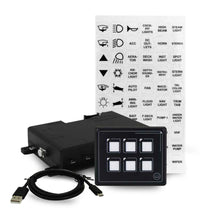 Load image into Gallery viewer, 12v 6 Gang Boat Digital Membrane Touch Control Panel Kit (Momentary Switch)
