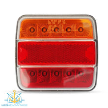 Load image into Gallery viewer, 12v Submersible Waterproof Combination (Stop/Tail/Indicator/Licence Plate) Trailer Lights (Twin Pack)