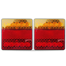 Load image into Gallery viewer, 12v 100mm (4") x 100mm (4") Submersible Waterproof Combination Trailer Lights (Twin Pack)