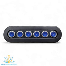 Load image into Gallery viewer, 12v~24v 6 Gang Black Brushed S/S Horizontal/Vertical Blue LED Push Button Switch Panel