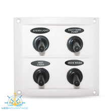 Load image into Gallery viewer, 12v/24v Splashproof White 4 Gang Switch Panel