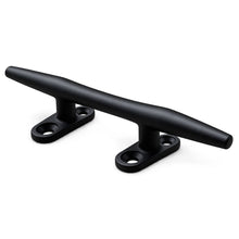 Load image into Gallery viewer, 150mm Black 316 Stainless Steel Marine Boat Cleat – Open Base Streamlined