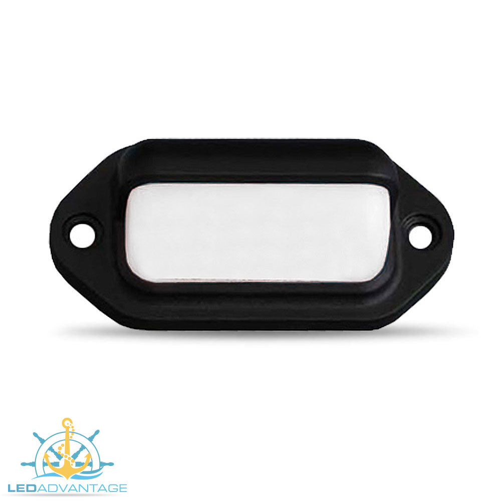 12v Black Waterproof Compact Surface Mount LED Courtesy Light (White LED)
