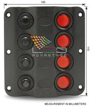 Load image into Gallery viewer, 12v Wave 4 Gang LED Low Profile Switch Panel