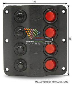 12v Wave 4 Gang LED Low Profile Switch Panel