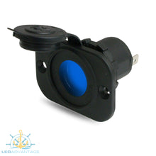 Load image into Gallery viewer, 12v Isonic Blue LED Illuminated Recessed Dust &amp; Water-Resistant Cigarette Power Socket