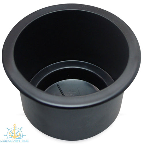 Black Large Twin Size Recessed Drink Holder & Water Exit Drain