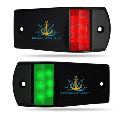 12v Black Classic Style Port & Starboard LED Navigation Lights