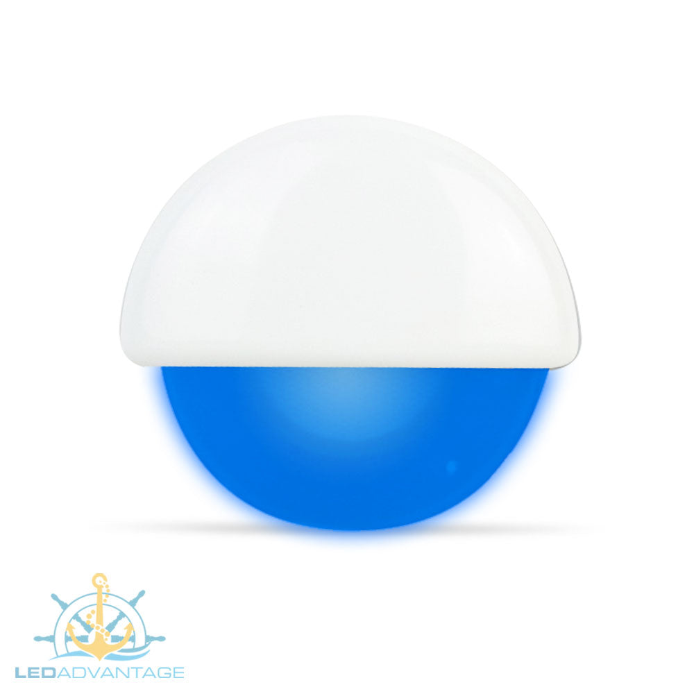12v White Waterproof Recessed 3-LED Courtesy Light (Blue LED)