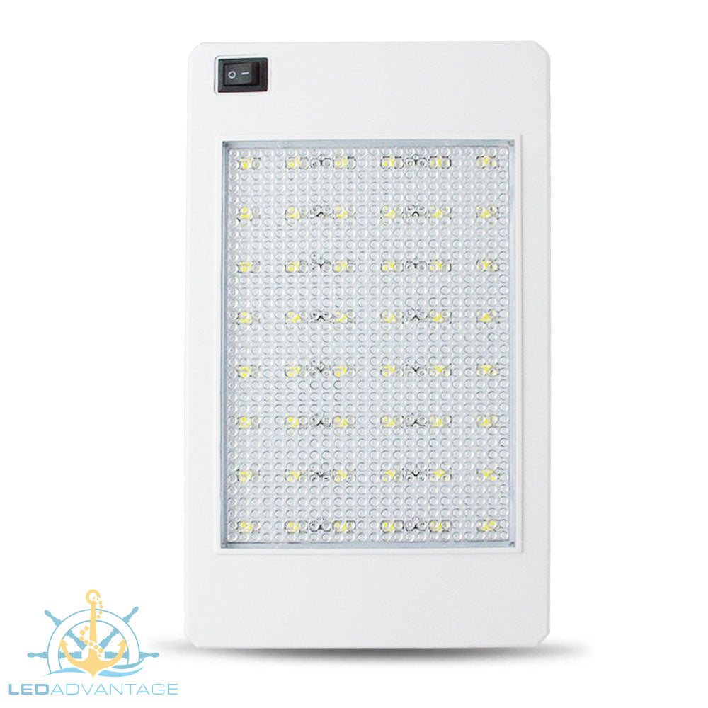 12v~24v 5w 48-LED Slim Rectangular Surface Mount Interior Cabin Light ...
