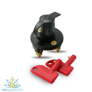 12~24v Marine Battery Isolator Switch with Water-Resistant Rubber Cap & 2 Keys