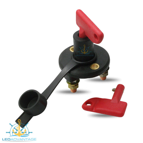 12~24v Marine Battery Isolator Switch with Water-Resistant Rubber Cap & 2 Keys
