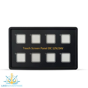12v~24v Innovative Deluxe 8 Gang Capacitive Touch Screen Blue Backlit LED Panel