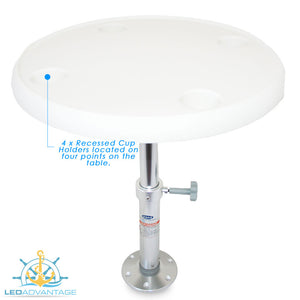24" (610mm) Round Table & Adjustable Pedestal with Base