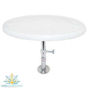 30" (765mm) x 18" (460mm) Oval Table & Adjustable Pedestal with Base