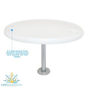30" (765mm) x 18" (460mm) Oval Table & Fixed Pedestal with Base