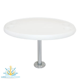 30" (765mm) x 18" (460mm) Oval Table & Fixed Pedestal with Base