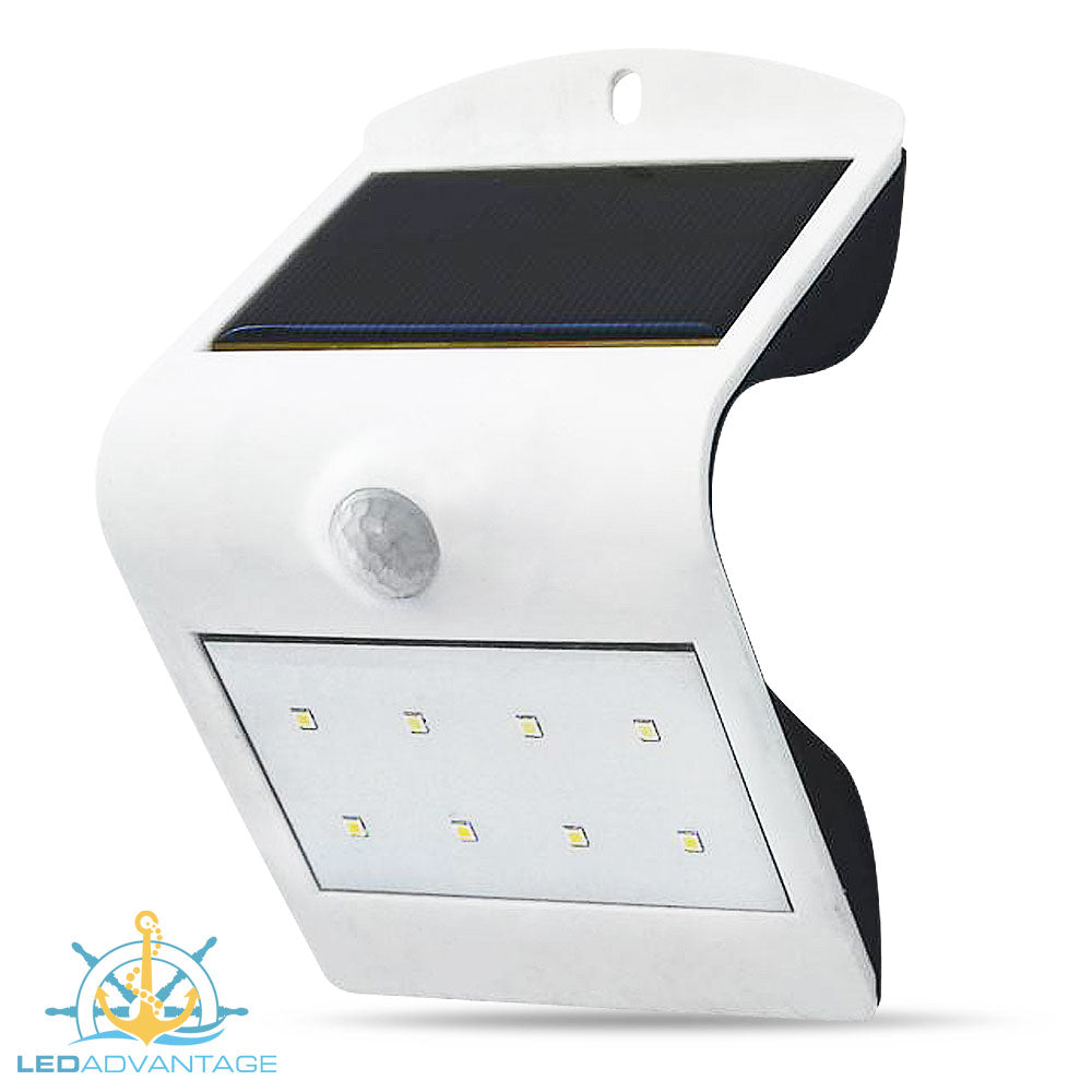 Smart Solar with Sensor LED Wall Light (White Housing)