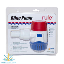 Load image into Gallery viewer, 12v 360 GPH/1,380 LPH NON-Automatic Marine Bilge Pump