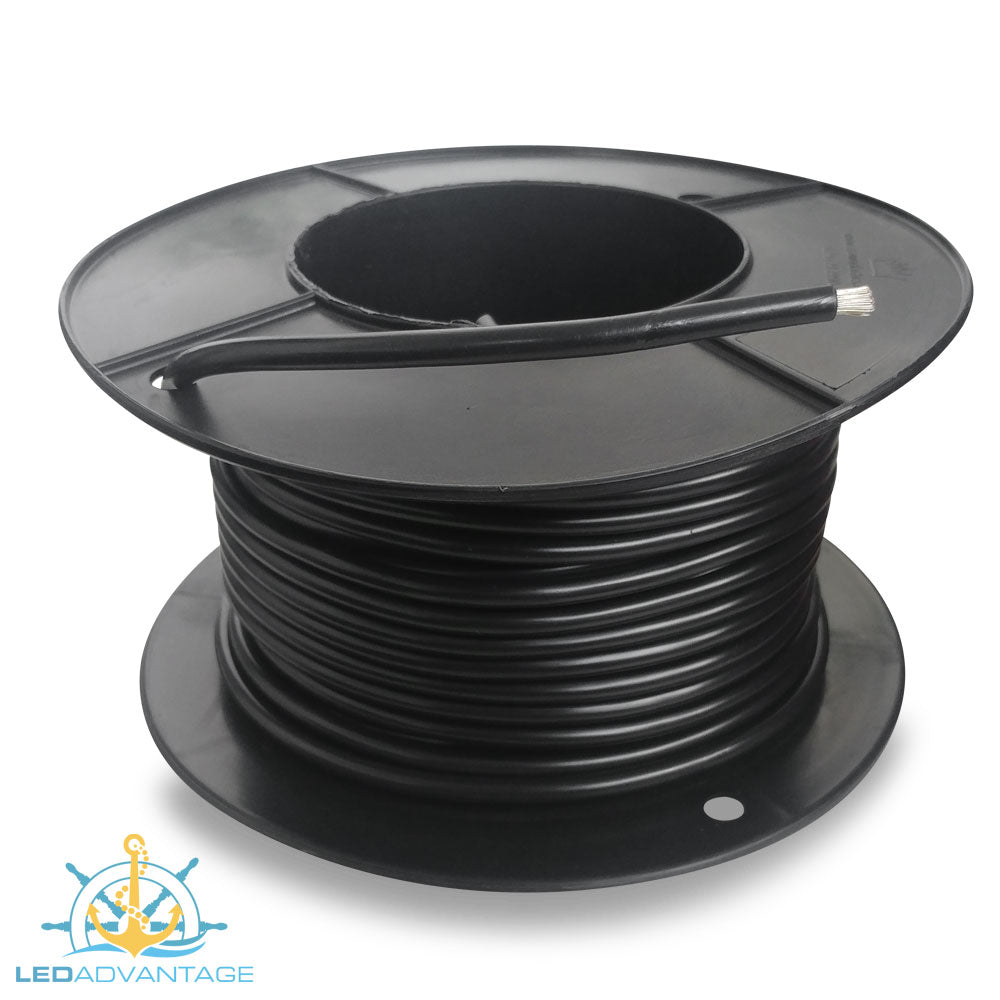 32mm² 188 Amp Marine Grade Tinned Core Wire - Black (Sold By The Meter/Roll)