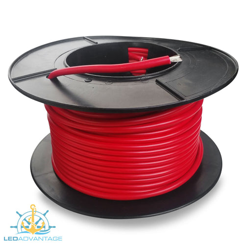 32mm² 188 Amp Marine Grade Tinned Core Wire - Red (Sold By The Meter/Roll)