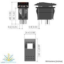 Load image into Gallery viewer, 12v~24v Multiv-Series LED (Carling Style) Illuminated On/Off Rocker Switches (5 Pack)