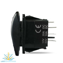 Load image into Gallery viewer, 12v~24v Multiv-Series Blue LED Illuminated Momentary (On)/Off/(On) Three Way Rocker Switch