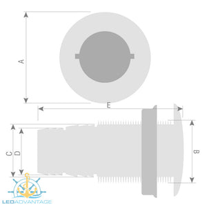 White Nylon Skin Fitting & Polished Stainless Steel Cap 25mm/28mm (1", 1-1/8")