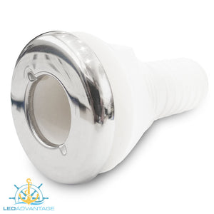 White Nylon Skin Fitting & Polished Stainless Steel Cap 25mm/28mm (1", 1-1/8")