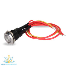 Load image into Gallery viewer, 12v Stainless Steel 20A Blue LED Halo Illuminated Latching On/Off Push Switch