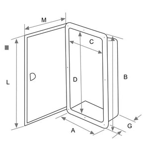 186mm x 247mm White Compact Storage Box - Hinged Door