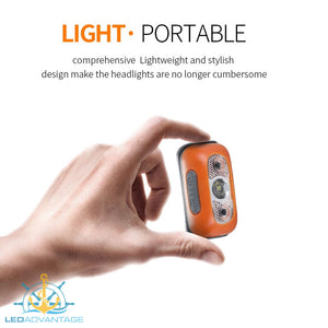 XDLED35-Fire Orange 2 Watt LED Light-Weight Fishing Headlamp (Sensor - Wave On/Off)