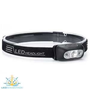 XDLED-Fire Black 2 Watt LED Light-Weight Fishing Headlamp (White + Anti-Glare Red LED)