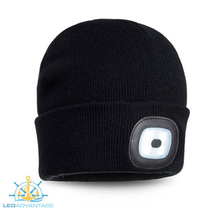 Beanie LED Head Light USB Rechargeable (Available in: Black, Navy, Yellow & Orange)