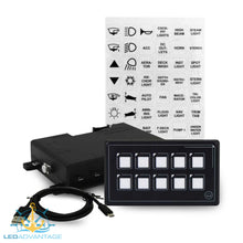 Load image into Gallery viewer, 12v~24v Multivolt 10 Gang Boat Digital Membrane Touch Control Panel Kit (Momentary Switch)