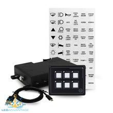 Load image into Gallery viewer, 12v 6 Gang Boat Digital Membrane Touch Control Panel Kit (Momentary Switch)