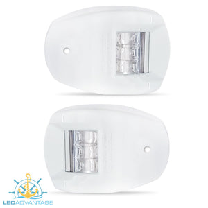 12v 60cm LED Plug-in Anchor Light + Port & Starboard LED Navigation lights + Storage Clips (White Kit)