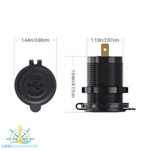 Load image into Gallery viewer, 12v~24v Blue LED Backlit Illuminated Recessed QC 3.0 (Quick Charge 3.0) Dual USB Socket