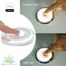 Load image into Gallery viewer, 12v/24v 3W Cool White Aluminium Alloy LED Ceiling Light Touch Switch + Dimmer