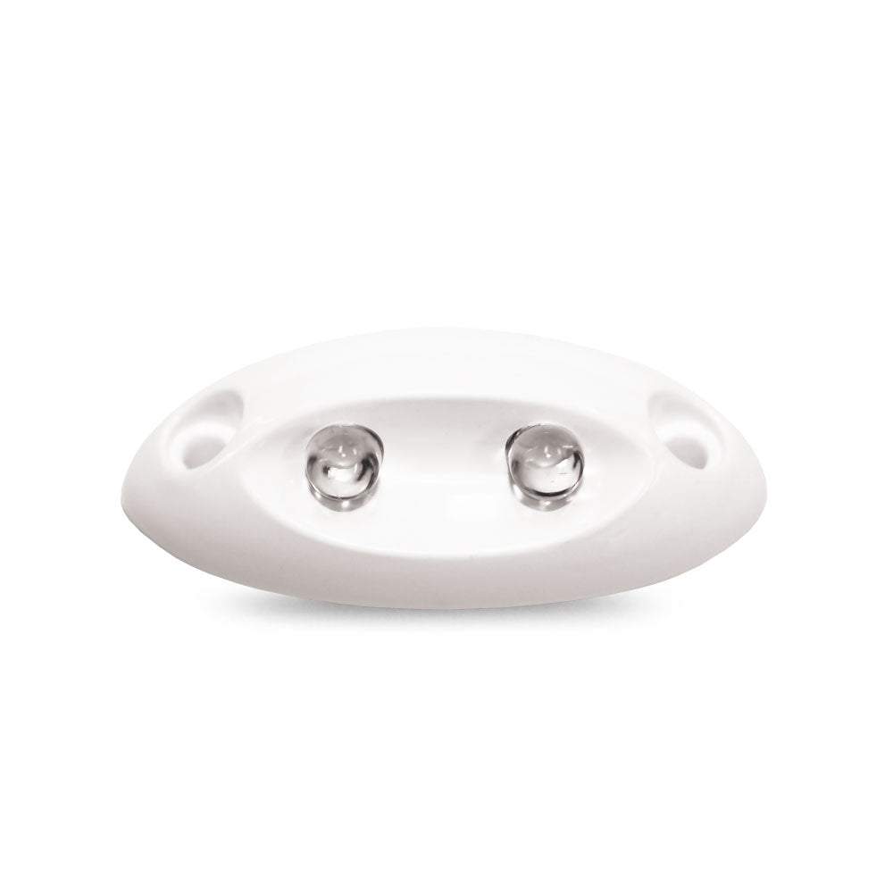 White Nylon Splashproof Surface Mount 2-LED Courtesy Light (White LED)