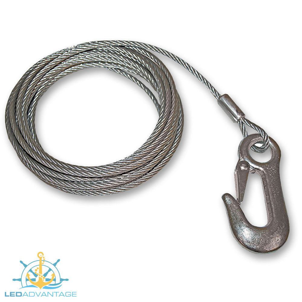 Galvanised Steel Trailer Winch Cable with Snap Hook (5mm x 7.6 Mtr)