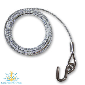 Galvanised Steel Trailer Winch Cable with Stainless Steel 'S' Hook (4 Sizes Available)
